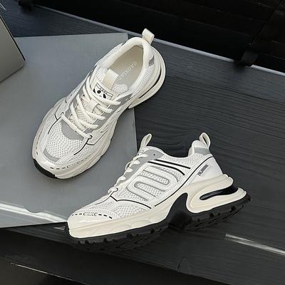 Дышащая спортивная обувь на сетчатом каблуке для весны, женская повседневная одежда с цветовой блокировкой