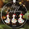 Animal Christmas Ornament 2D Flat Acrylic Ornament Cartoon Santa Hat Animal Hanging Decoration for Christmas Tree Mantel