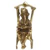Golden Metal Lord Ganesha Idol Reading Book On Rocking Chair - Decorative Hindu God Statue for Home Decor