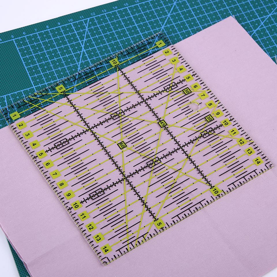 Fenrry 1 шт. линейка для лоскутного шитья квадратная прозрачная измерительная линейка режущий инструмент с двухцветными линиями сетки портной