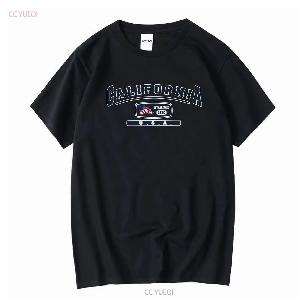 Футболка Golden State California USA с длинным или коротким рукавом винтажная стираная стильная унисекс универсальная немного модная повседневная
