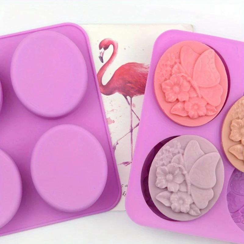 1 Set Of Butterfly Flower Silicone Molds Handmade Soap Molds Suitable Home Kitchen Kids Brithday Beautiful Purple Cake Molds