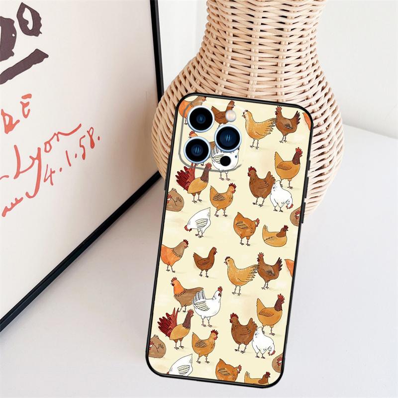 Чехол с рисунком цыпленка для iPhone 16 15 Pro 12 13 Mini 11 14 Pro Max XS X XR Plus Задняя крышка
