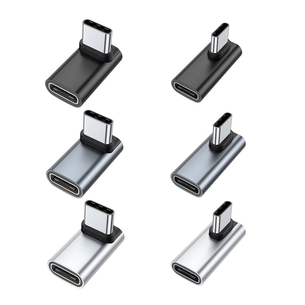 Адаптер USB C на USB C, 90 градусов, адаптер USB C «мама» на USB «папа», 40 Гбит/с, синхронизация данных, адаптер для быстрой зарядки 100 Вт для ПК