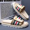 Summer Slippers Men's Casual Summer Versatile Fashion One-word Slippers Wear Non-slip Beach Slippers Men's Trendy Brand Light Luxury