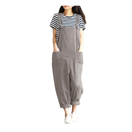 Брючный карман Однотонный дизайн Бретели Свободные комбинезоны для семейных посиделок