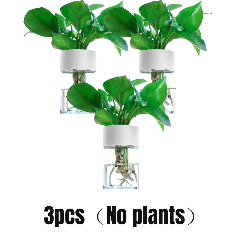 Шикарный мини-гидропонный горшок, прозрачный самополивающийся пластиковый цветочный горшок для внутреннего сада, домашний декор, уход за растениями, ваза для воды