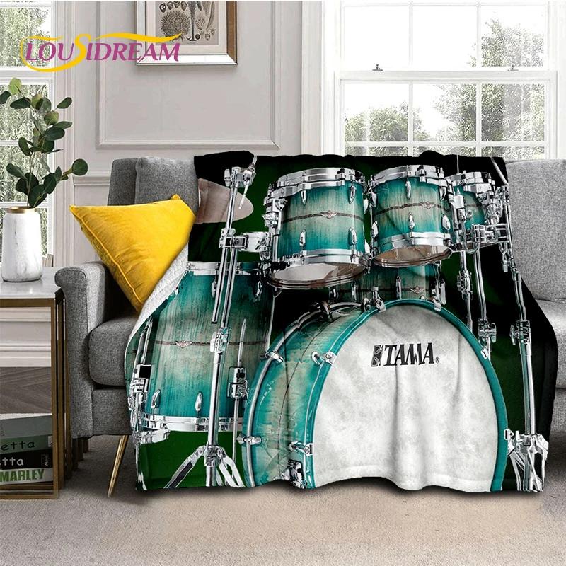 3D Music Instruments TAMA Drum Kit Drum Set Blanket,Soft Throw Blanket for Home Bedroom Bed Sofa Picnic Travel Office Cover Gift