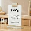 Practical One Month to View 2026 Desktop Calendar Cartoon Cat Reusable Holder Schedule Calendar Monthly Calendar Study Planning