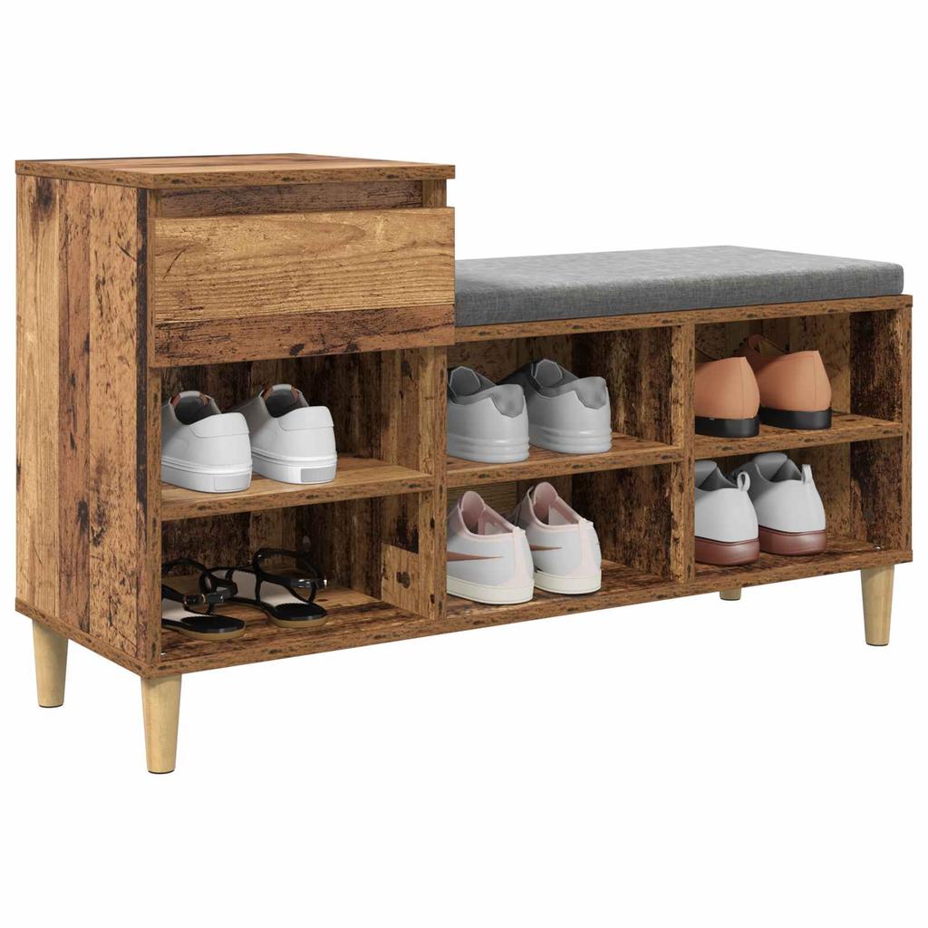 Shoe Cabinet in Vintage Wood Look 102 x 36 x 60 cm Engineered Wood