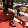 Fashion Pointed Toe Studded Zipper Ladies Knee High Shaft Shoes Hot Demi-season On Promotion Designer Luxury Goth Y2k Women's Long Boots