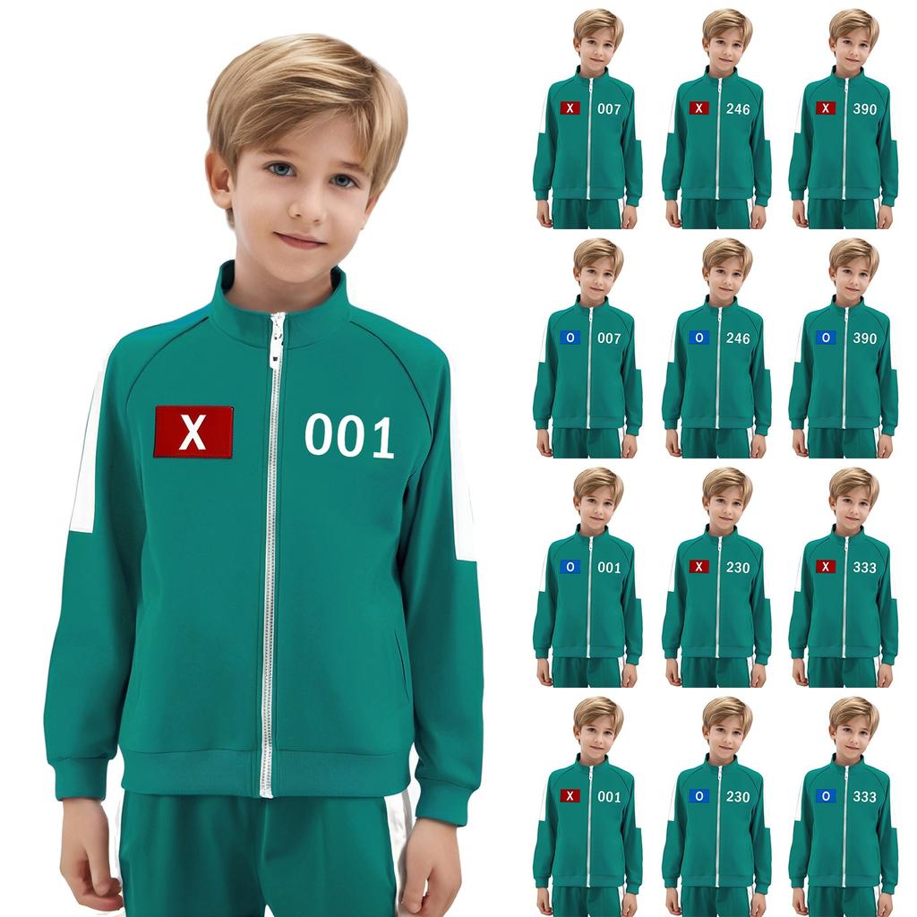 Children's Casual Fashion Print Long Sleeve Zipper Sweatshirts Top