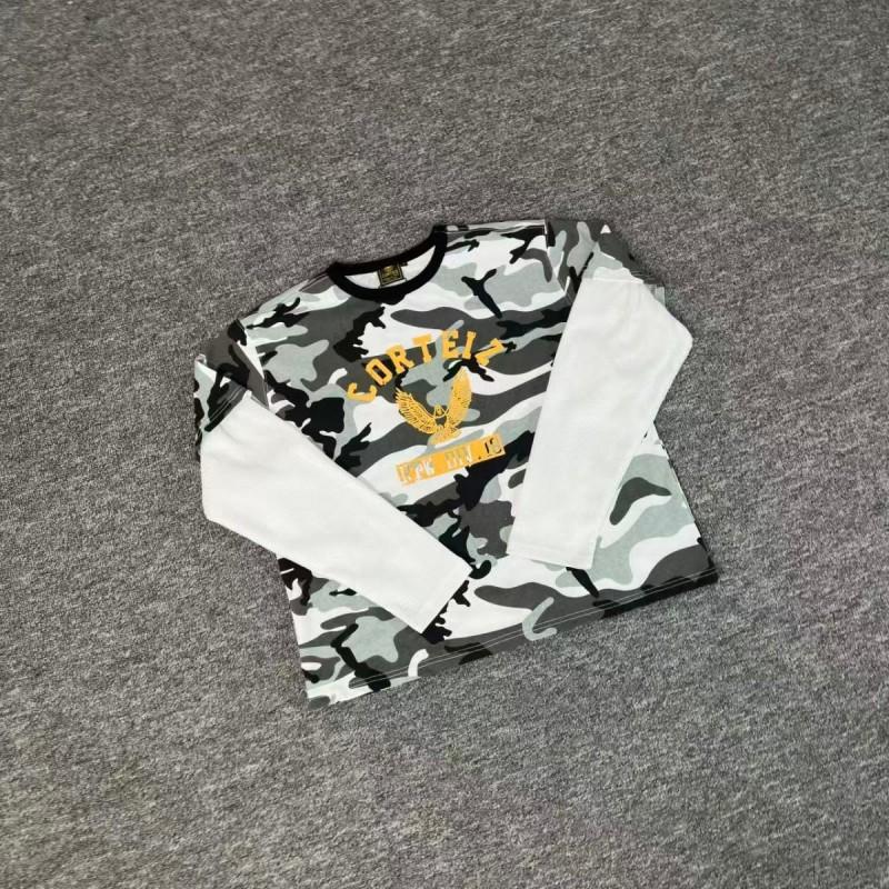 Corteiz Graphic Print Long Sleeve T-Shirt Men Streetwear Vintage Loose Fit Casual Tee