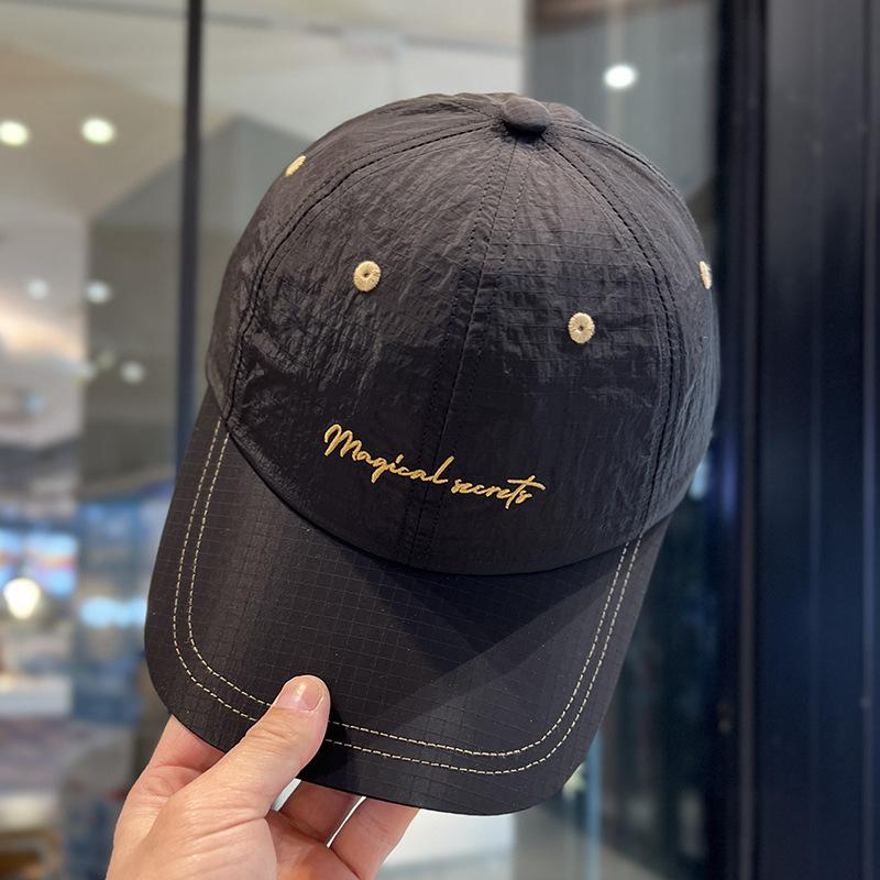 New quick-drying thin baseball cap men's and women's fashion plaid big head circumference sun hat outdoor travel cap