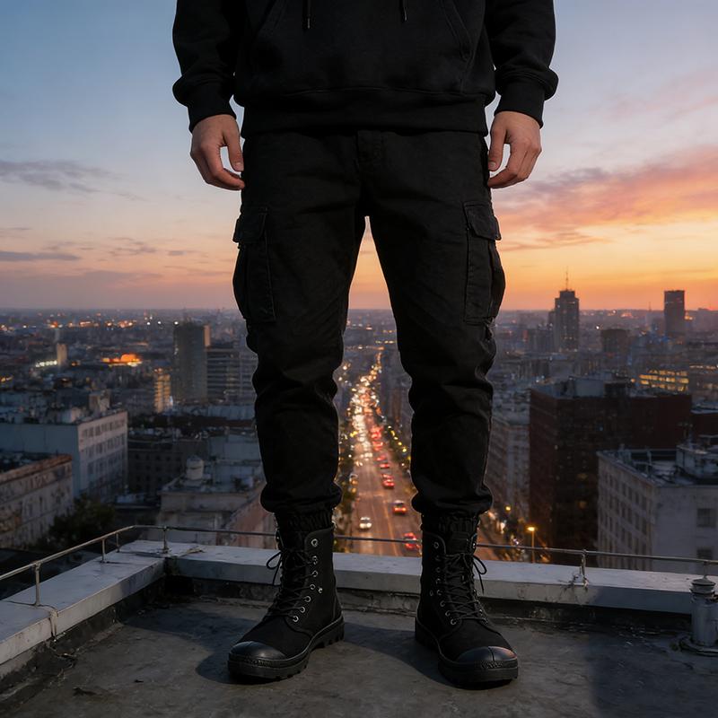 Весна Осень Мужские Высокие Ботинки Тканевая Обувь Плоская Нескользящая Крутой Молодой Человек Уличный Стиль Обувь Черный Синий Большой Размер 45