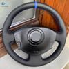 Для Renault Megane 2 2003 2004-2008 Kangoo 2008 Scenic 2 2003-2009 автомобильный чехол на руль с отделкой из черной кожи с синей полоской