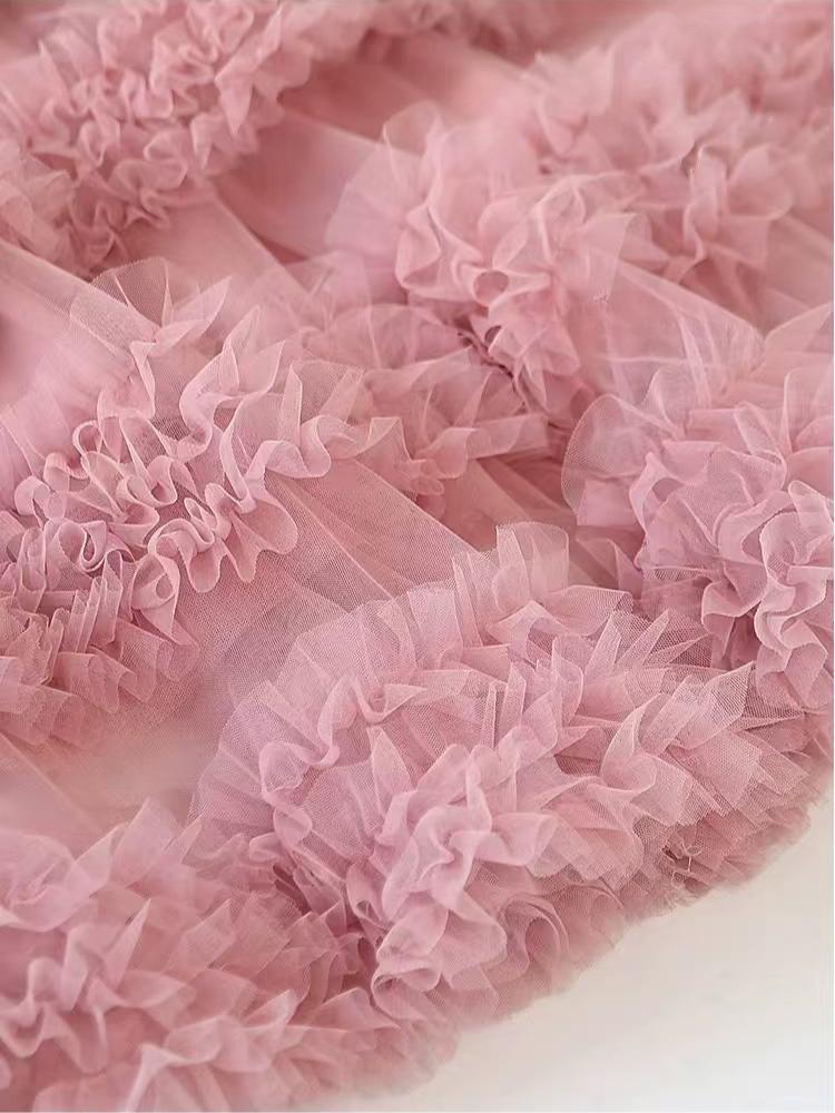 Юбка-свинг Heavy Work, многослойная юбка-торт, пышная юбка, универсальная однотонная юбка-трапеция с высокой талией, многослойная юбка-бюстье