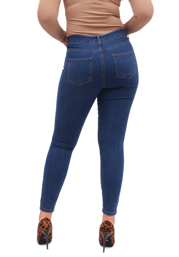 Spodnie Jeans Damskie Jegginsy Z Wysokim Stanem 40