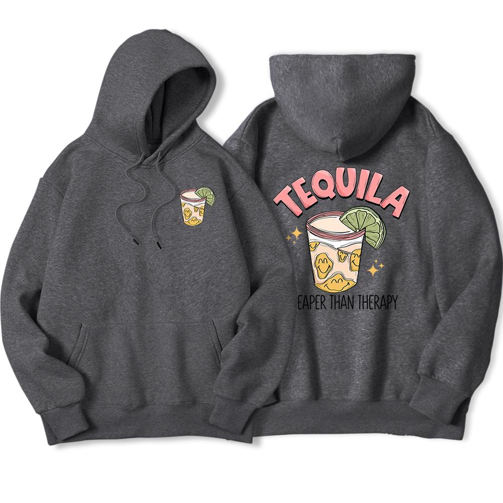 Tequila Cheaper Than Therapy Printed Men's Hoody Fashion Loose Sweatshirt Casual Fleece Soft Hooded Autumn warm oversize Tops