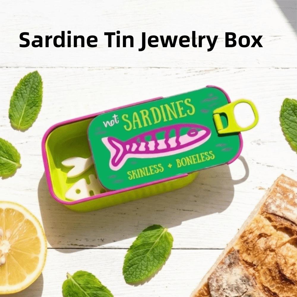 Multi Functional Sardine Tin Jewelry Box 3D Printed Fish Bone Jewelry Box Home Decor