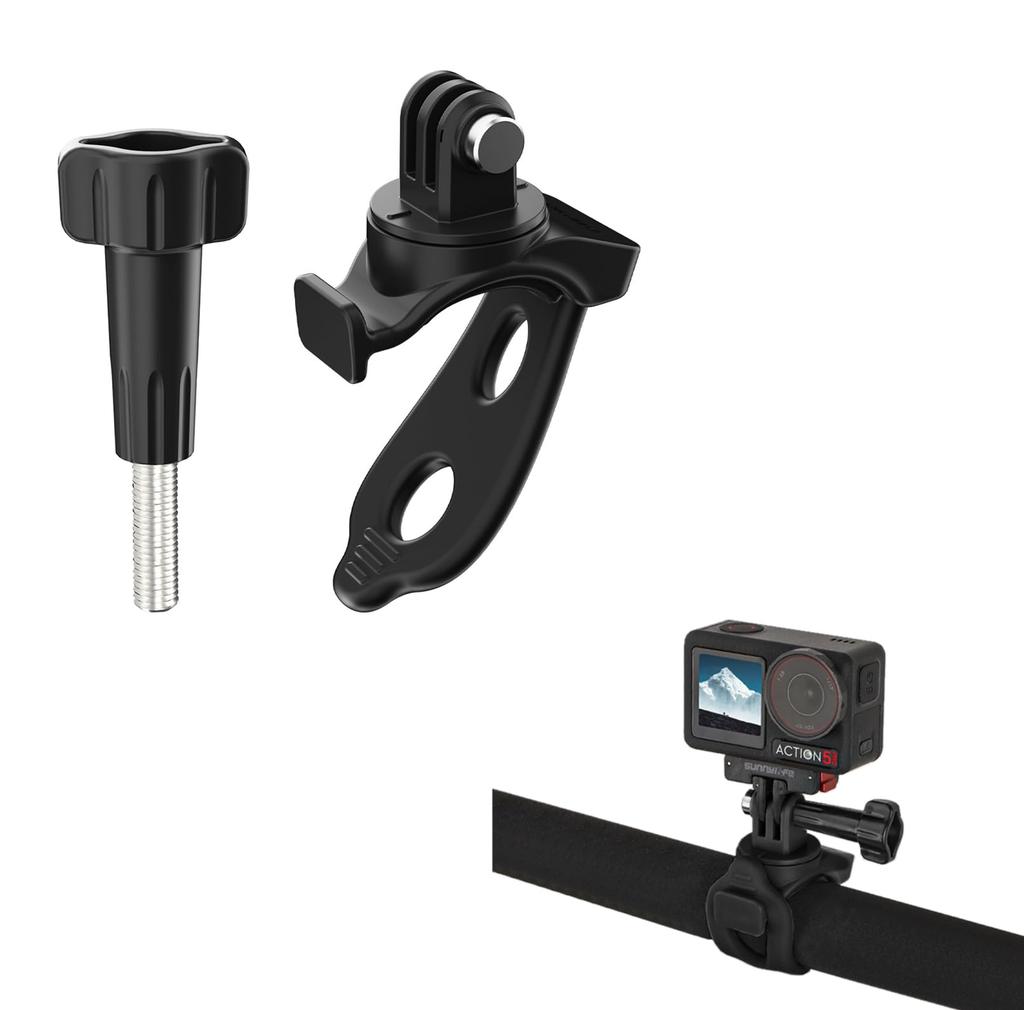 SHEAWA Camera Mount Bicycle Adjustable Angle for Insta360 GO Osmo Action 5 and Other Action Stabilized Recording Accessory Holder, Mount, Sturdy,