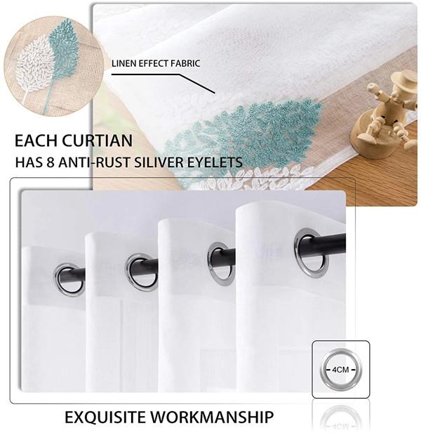 Современные короткие прозрачные шторы с вышивкой листьев для гостиной, спальни, детские оконные тюлевые шторы, жалюзи, вуаль, шторы