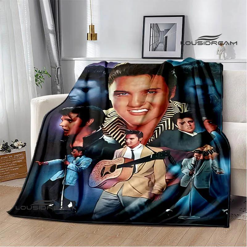 E-Elvis-Presley Retro print blanket blankets for beds Picnic blankets Flange blanket Soft and comfortable blanket birthday gift