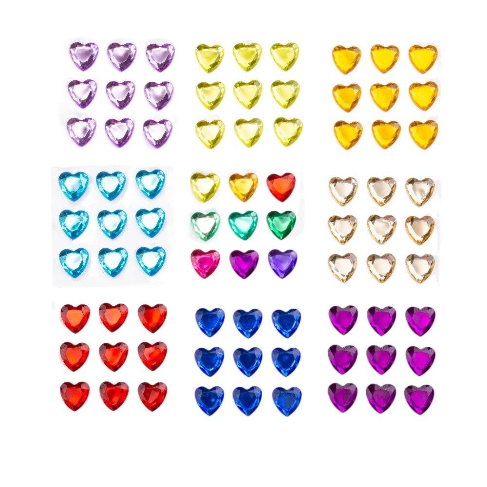 3D Acrylic Diamond Crystal Stickers Love Heart Face Gems Stickers for Party Show DIY Crystal Rhinestone Temporary Tattoos 4/18mm