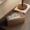 1PC Black Walnut Patterned Wooden Tissue Box, Paper Drawer, Home Tissue Box