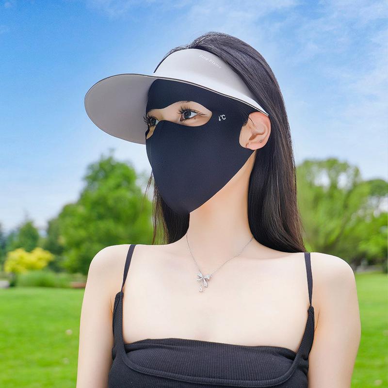 1 шт увлажняющая маска Ice Silk для всего лица с защитой от ультрафиолета, солнцезащитная вуаль, регулируемые ушные петли, многоразовая дышащая для женщин, для лета и отдыха на открытом воздухе