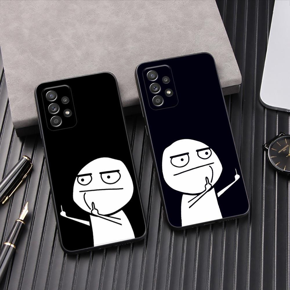 Funny Man Middle Finger Phone Cover Galaxy A53 5G Case For Samsung A54 A52 A52S A51 A71 A73 A72 A41 A42 A91 A32 A33 Black Cases