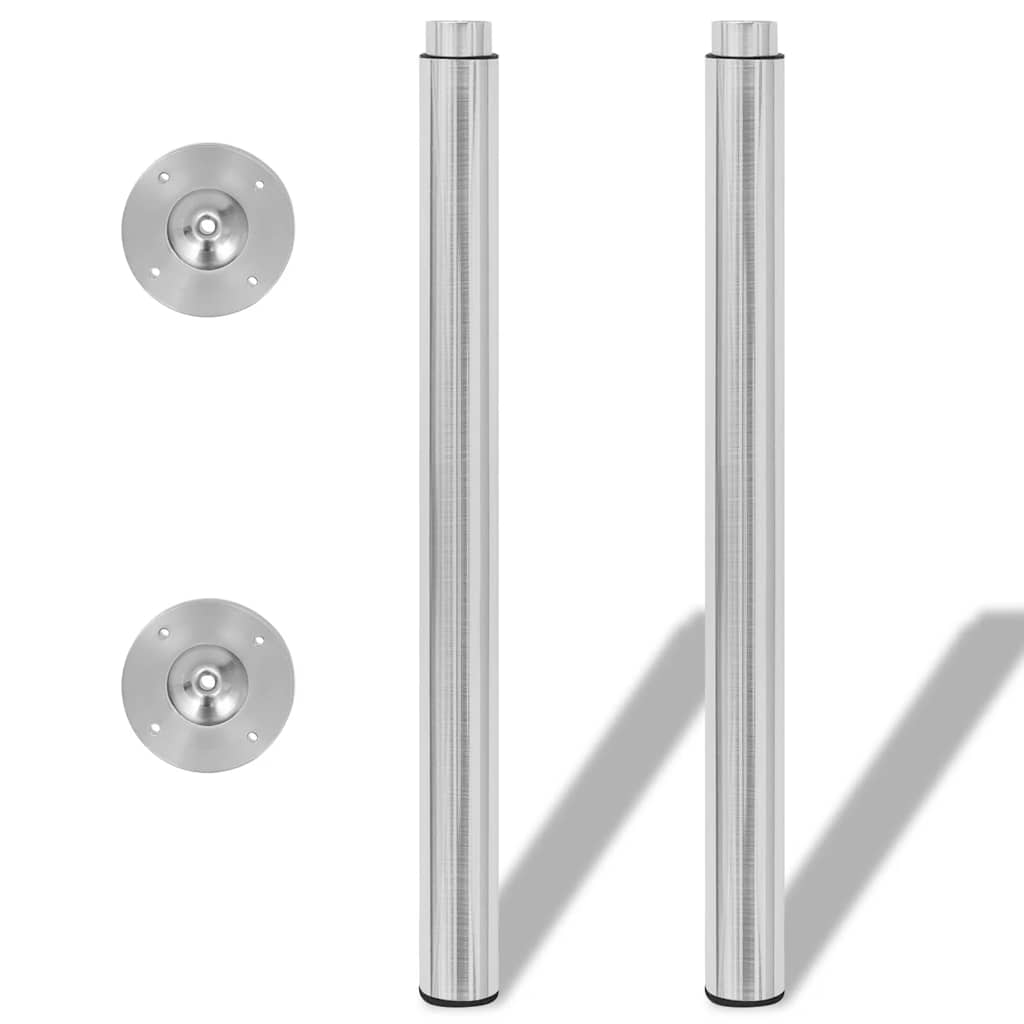 2 x Telescopic Leg Support Foot Table Leg Stainless Steel 710 mm 1100 mm