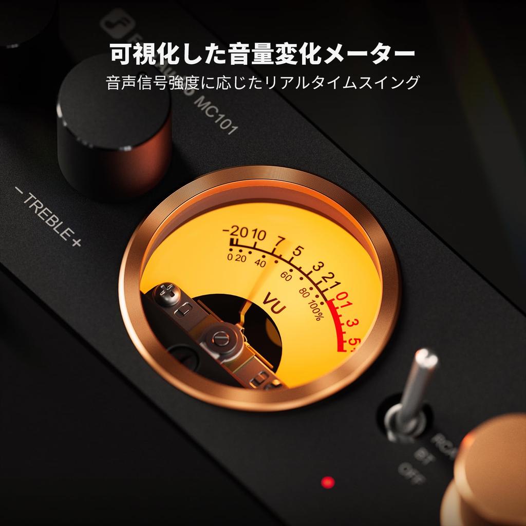 Fosi Audio MC101 Bluetooth стерео усилитель Домашние аудио компоненты Мини усилитель с VU Meter для пассивных динамиков 2-канальный HiFi ресивер с высоким
