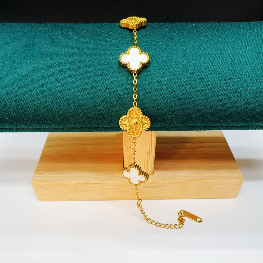 Titanium Steel Five Flowers Four-Leaf Clover Bracelet Women Do Not Lose Color 18K Light Luxury Jewelry