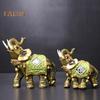 Elephant Figurine Resin Garden Miniature Craft Gift Home Desktop Decoration Live City Fashion Home Decor