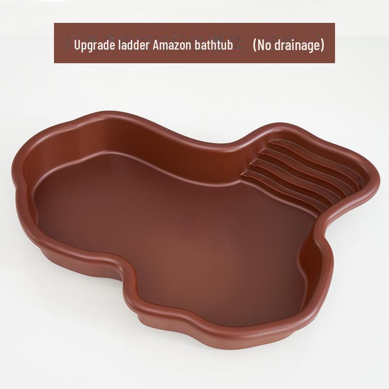 Бассейн с черепахами и черепахами: Полуводная ванна и увлажняющий ползущий декор для мест обитания домашних животных, идеальный ландшафтный домик для разведения животных.