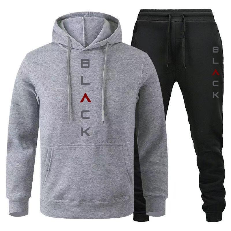 Мужской oversized свитшот с капюшоном и принтом, утепленный флисом, комплект с карманом-кенгуру, повседневный спортивный костюм на осень-зиму