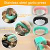 Пресс для чеснока из нержавеющей стали, измельчитель чеснока с овощечисткой и щеткой для чистки, дробилка для чеснока из нержавеющей стали для измельчения чеснока, кухонные принадлежности