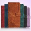 Embossed Geometric Lines Solid Color Leather Phone Wallet Case Book Stand For iPhone Samsung Xiaomi Google Sony Magnetic Card Holder Girls Flip Cover