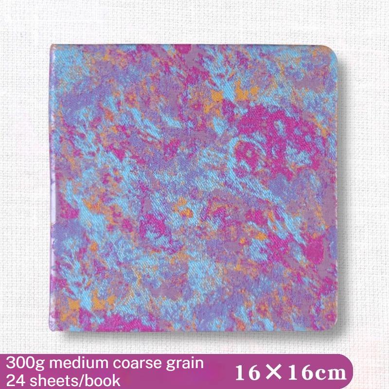 POTENTATE Квадратная акварельная бумага 100% хлопок Блокнот 12x12 см / 16x16 см 24 листа 300 г/м² (140 фунтов) Бумага для рисования и живописи Скетчбук