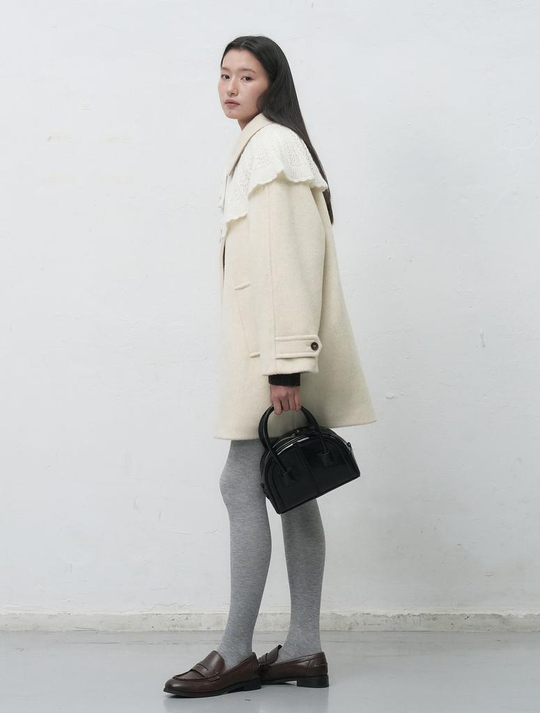 GENERALIDEA Wool Balmacaan Half Coat [Oatmeal] / Wbe4L10526