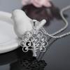 925 Sterling Silver Round Tree Pendant Necklace Wedding Fashion Jewelry