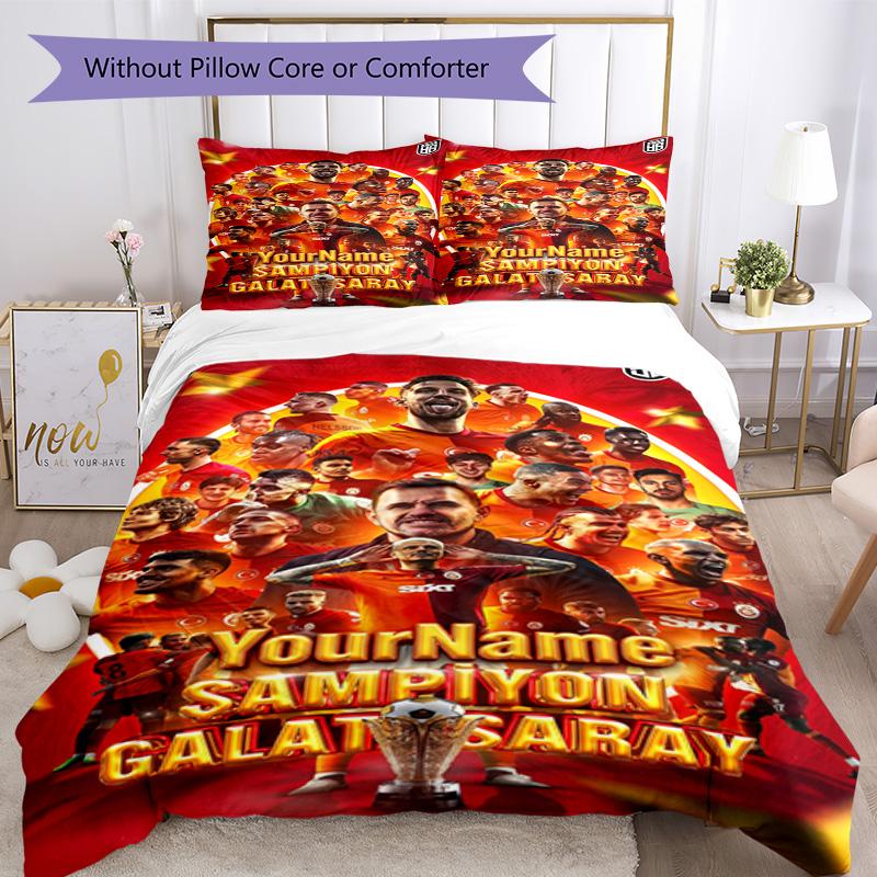 Galatasaray 77 Customize your name Bedding Set Breathable Duvet Cover with Pillowcases Home Decoration Birthday Gift