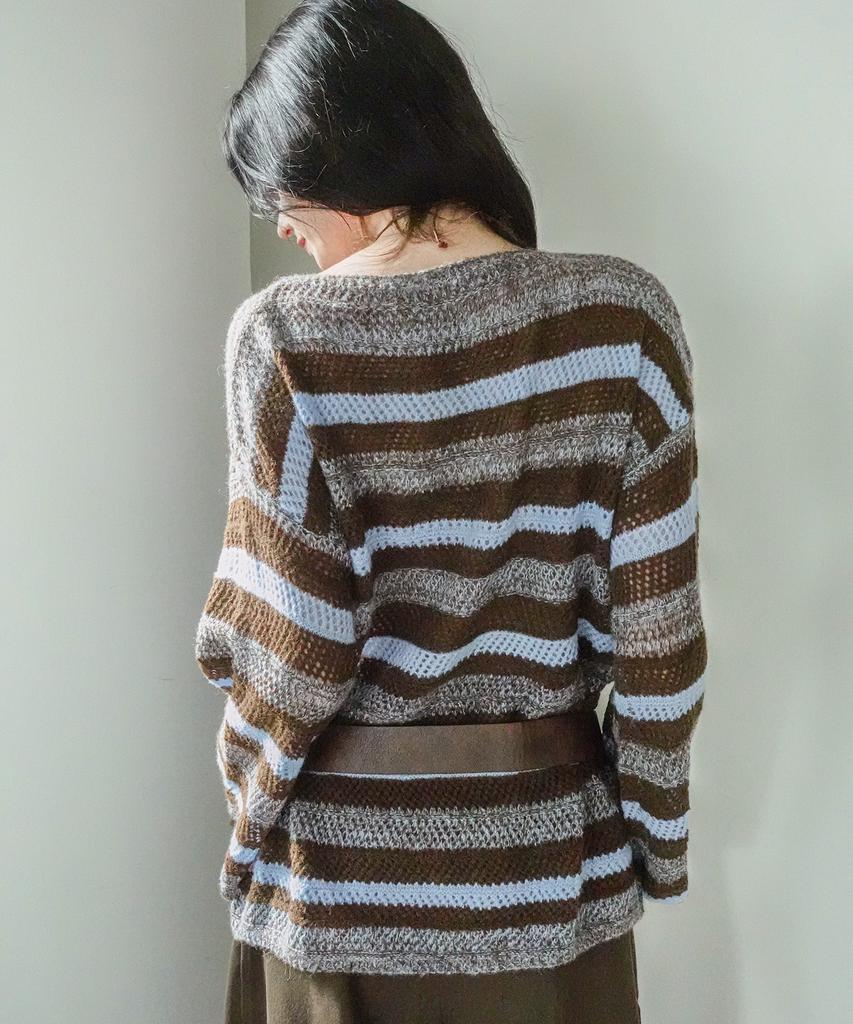 KOOLKITTEN Striped Knit & Belt Set Pullover