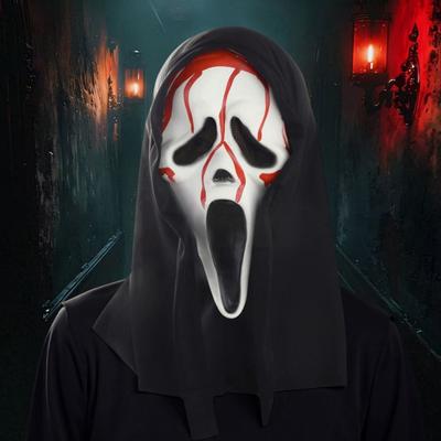 Маска лица дьявола для взрослых, маска призрака для крика ужаса на все лицо для Хэллоуина, маскарадной вечеринки, костюма, реквизит для косплея