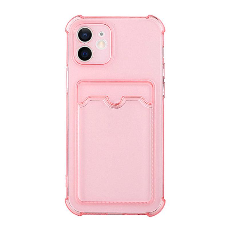 Прозрачный противоударный чехол для iPhone 17 с Airbag и слотом для карт для iPhone 14/15 Pro Max/16