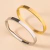 Горячая Распродажа Женский Простой Расширенный Блестящий Модный Браслет из Нержавеющей Стали с Открытой Пряжкой, Вакуумное Покрытие Не Выцветающий