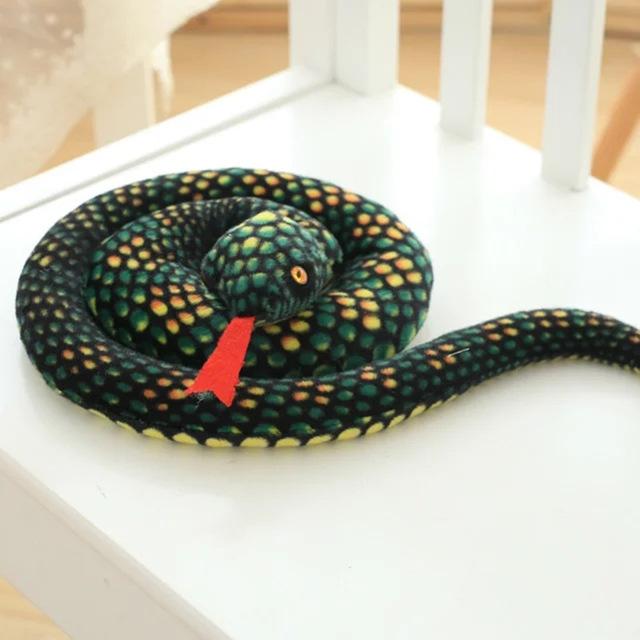 1pc 130cm Simulation Funny Snake Evil Plush Toy and Python Snake Soft Stuffed Lifelike Child Kid Friend Trick Gift