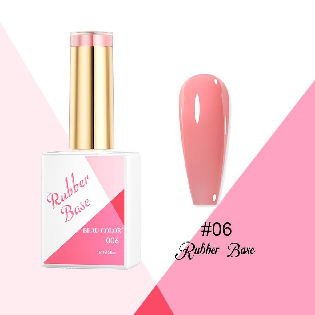 BEAU COLOR 15 мл высокопрочный 12-цветный каучуковый гель-лак для ногтей с эффектом розового цвета, УФ/светодиодный полуперманентный гель-лак для ногтей