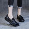 Женские туфли на плоской подошве, британский стиль, весенне-осенние лоферы с круглым носком и неглубоким слипером, женские туфли из воловьей кожи большого размера
